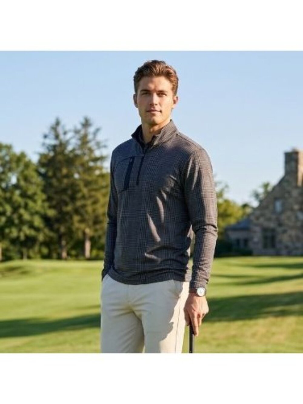 RLX Ralph Lauren Mens Sz XL Gray 1/4 Zip Performance Stretch Golf Pullover Shirt